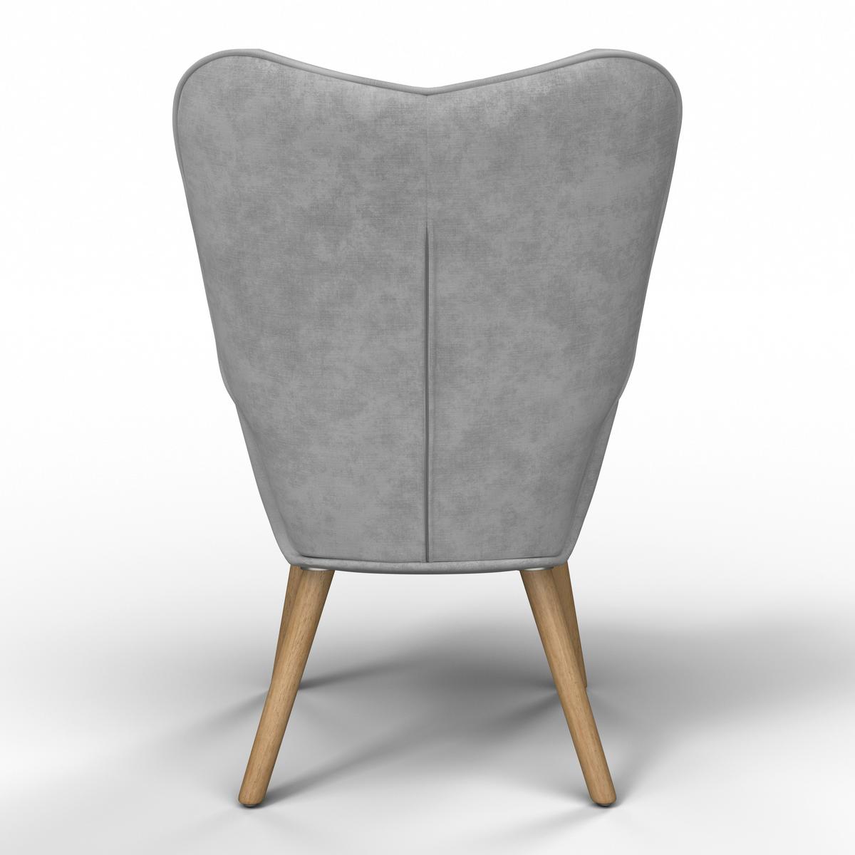 Relaxační křeslo NATALIE, světle šedá - světle šedá/přírodní barvy, Moderní, kov/dřevo (64/99/69cm) - Bessagi Home