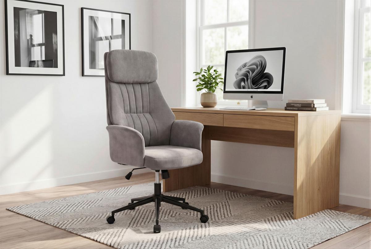 Drehstuhl Austin Grau B: 66 cm - Schwarz/Grau, MODERN, Holz/Kunststoff (66/114/122/64cm) - Livetastic