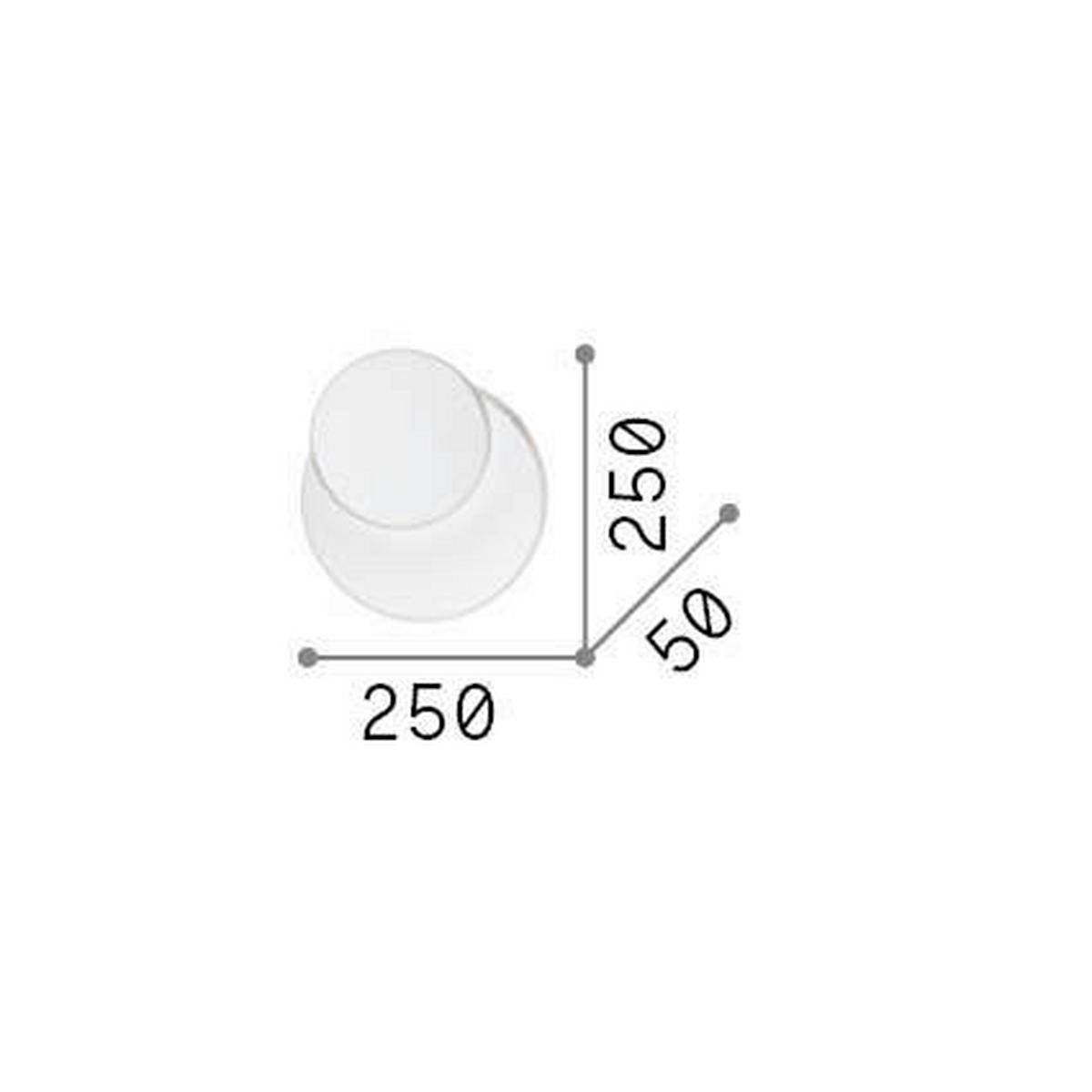 Led-wandleuchte Round Weiß B: 25 Cm - Weiß, Design, Metall (25/25/5cm) - Ideal Lux