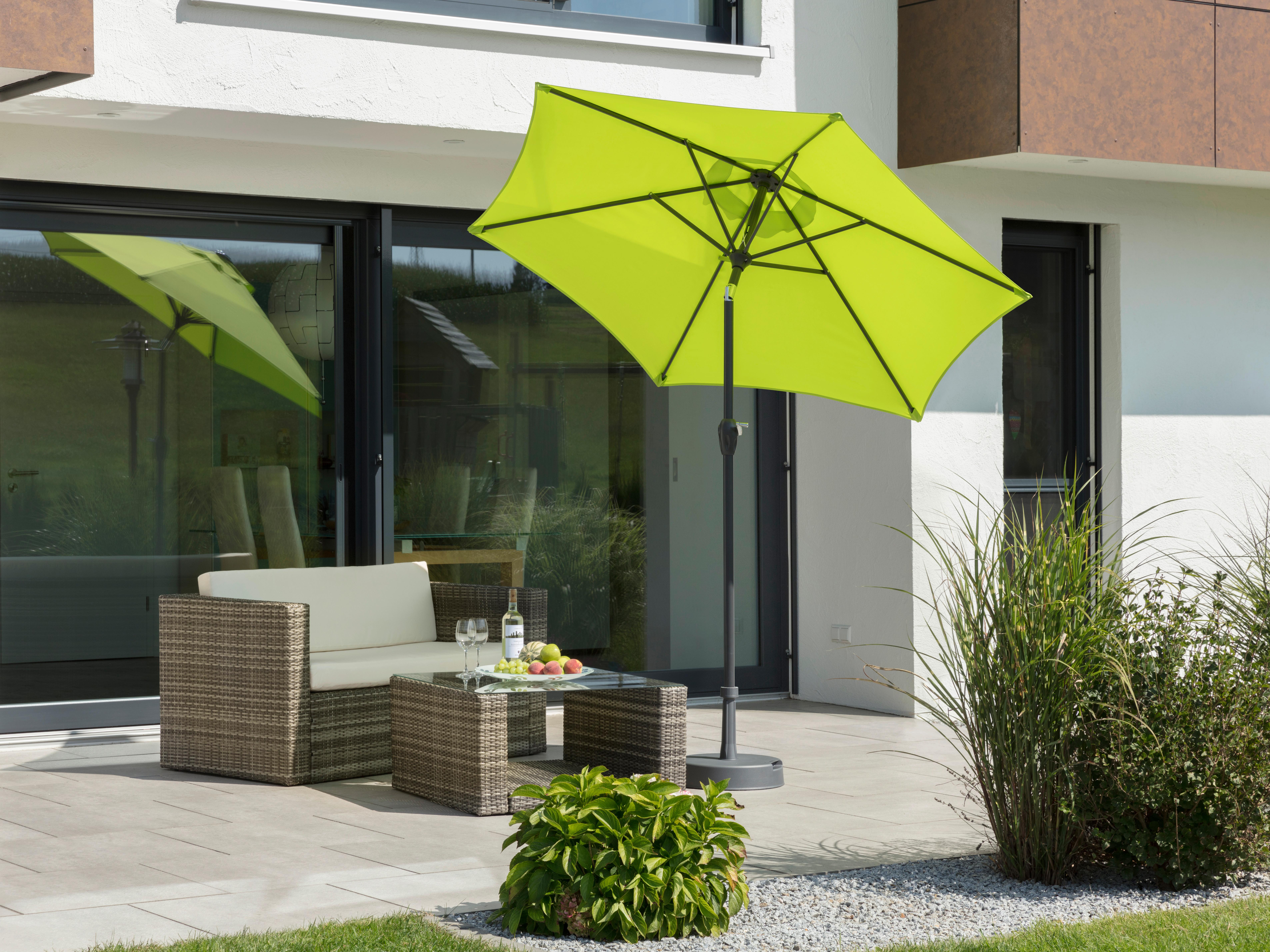 Sonnenschirm Bilbao BxHxT: 220x210x220 cm Hellgrün - Anthrazit/Hellgrün, Basics, Textil/Metall (220/210/220cm) - Schneider