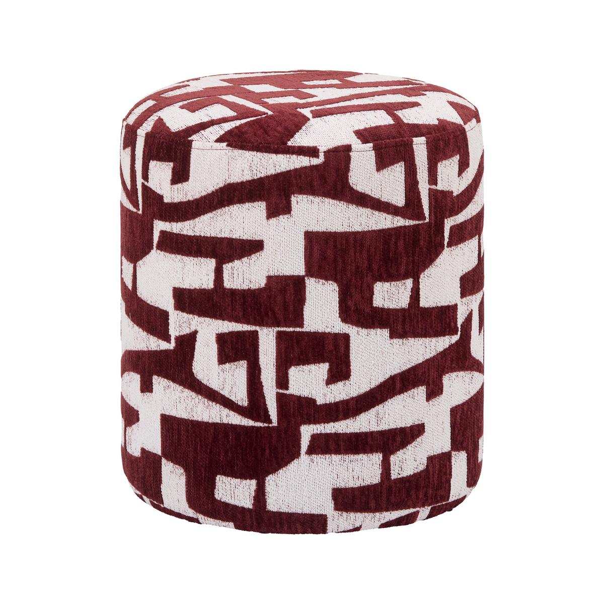 Taburet MARIE, červenohnědá/bílá žinylka - bílá/červenohnědá, Lifestyle, kompozitní dřevo/textil (35/40cm) - Mömax