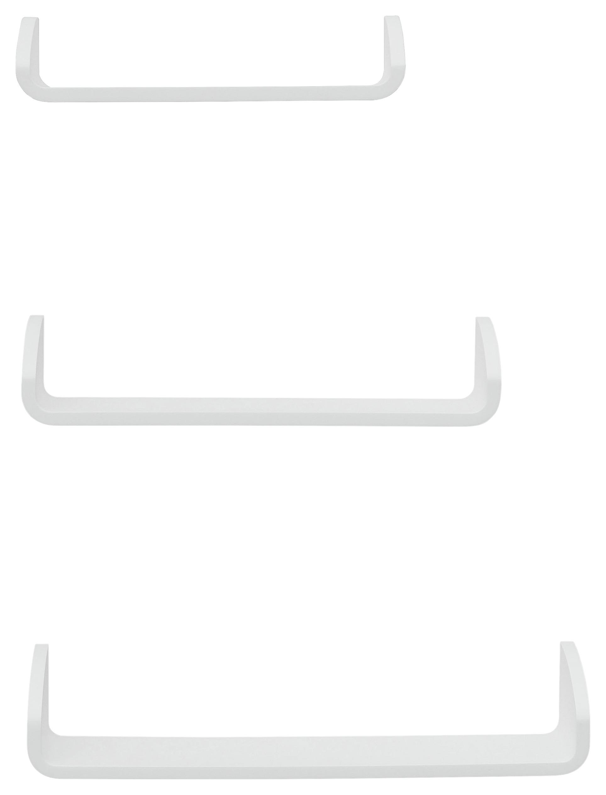 Wandboard Carlo 3er-Set B: 40 - 60 cm Weiß - Weiß, MODERN, Holzwerkstoff (60/50/40/12/10,5/9/12cm)