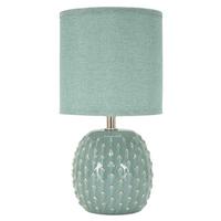 Tischleuchte Pontus Turquois Türkis B: 14 cm - Türkis, Basics, Keramik/Textil (14/27/14cm)