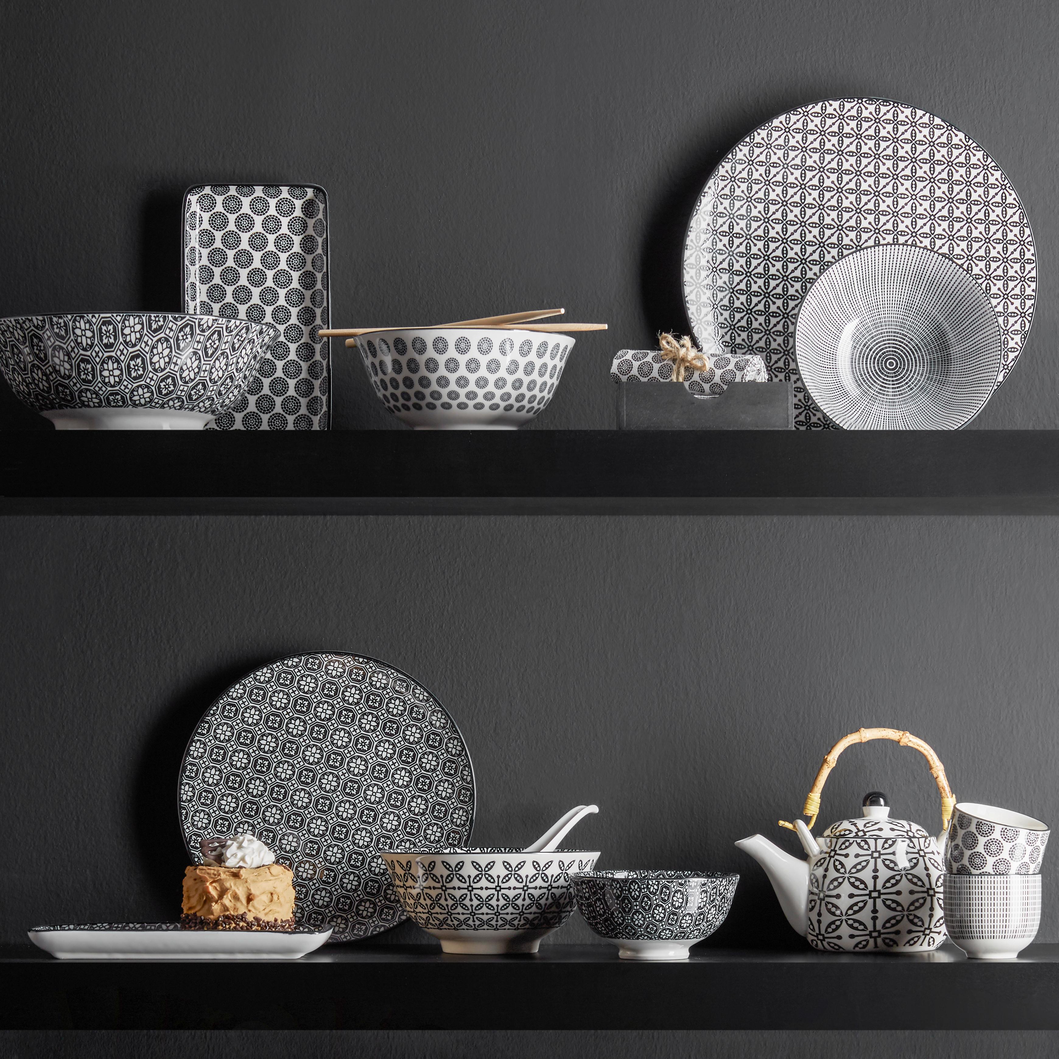 MĚLKÝ TALÍŘ Shiva - bílá/černá, Lifestyle, keramika (26/2,5cm) - Modern Living