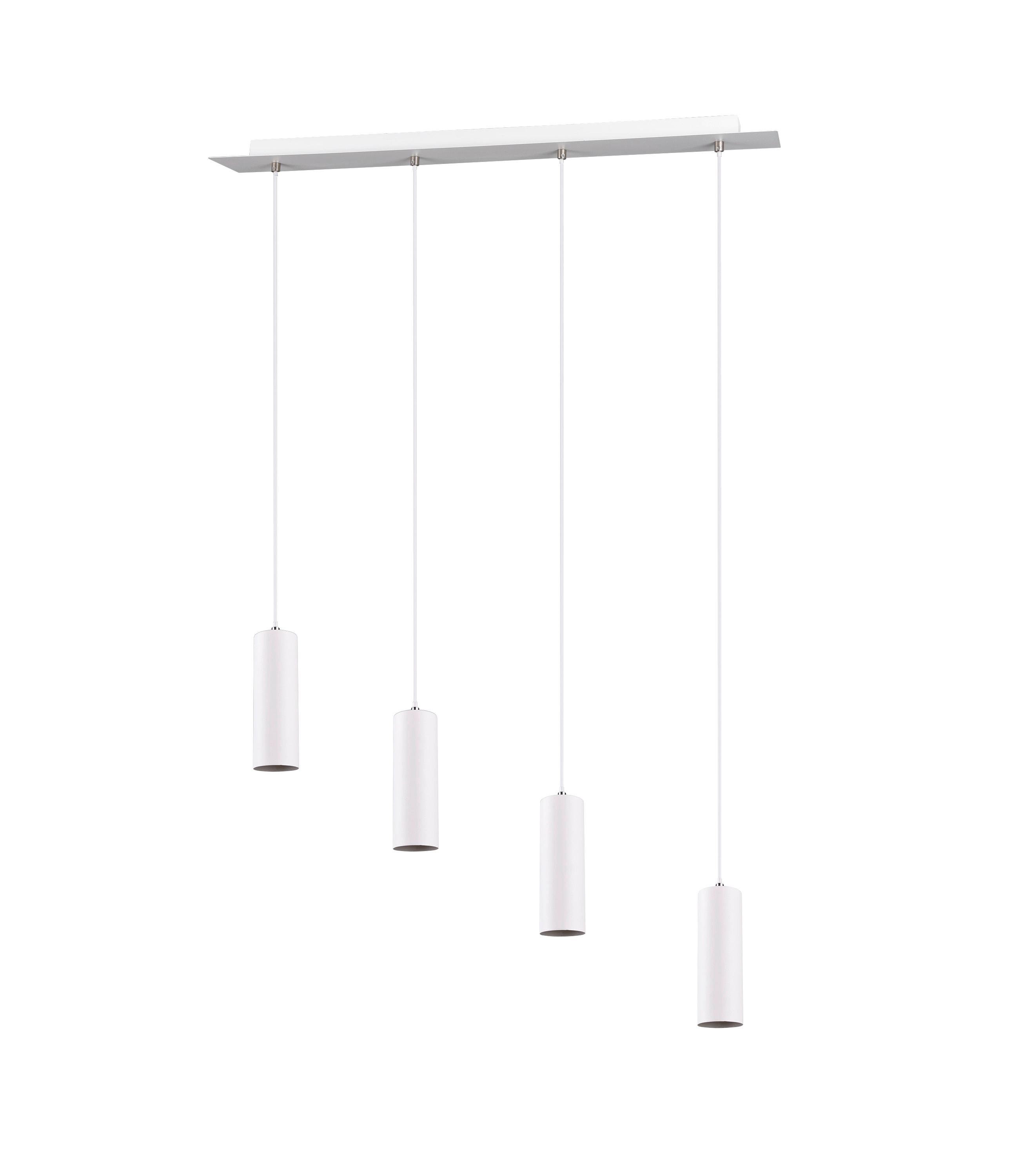 Hängeleuchte Marley H: 150 cm 4-Flammig höhenverstellbar - Weiß, Design, Metall (75/150/9cm) - Trio Leuchten