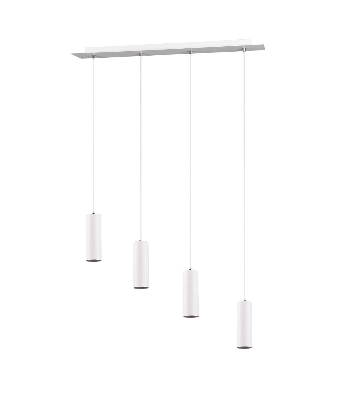 Hängeleuchte Marley H: 150 cm 4-Flammig höhenverstellbar - Weiß, Design, Metall (75/150/9cm) - Trio Leuchten