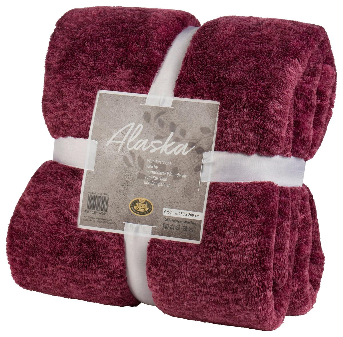 Kuscheldecke Alaska 150x200 cm - Bordeaux/Anthrazit, LIFESTYLE, Textil (150/200cm)