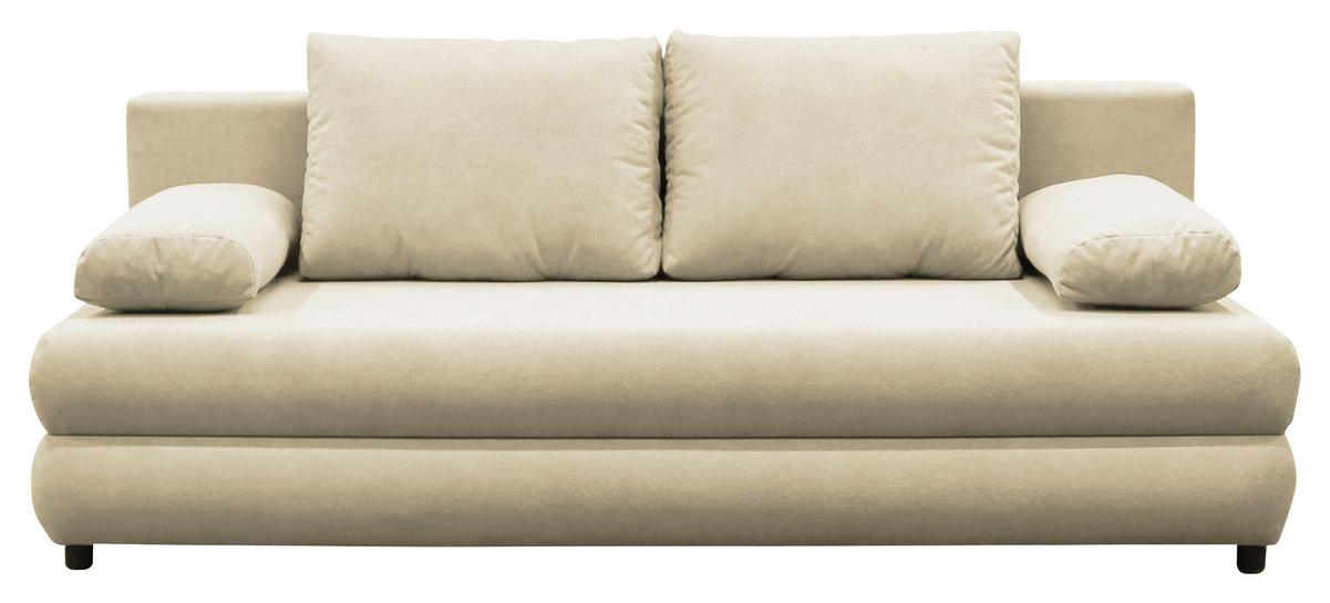 Schlafsofa Mela Beige B: 206cm - Beige/Schwarz, Design, Textil (206/87/88cm) - P & B