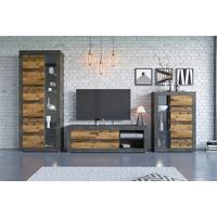 Stapelprogramm Kassel Eichefarben B: 306 cm - Eichefarben, ROMANTIK / LANDHAUS, Glas/Holzwerkstoff (306/192/42cm) - MID.YOU