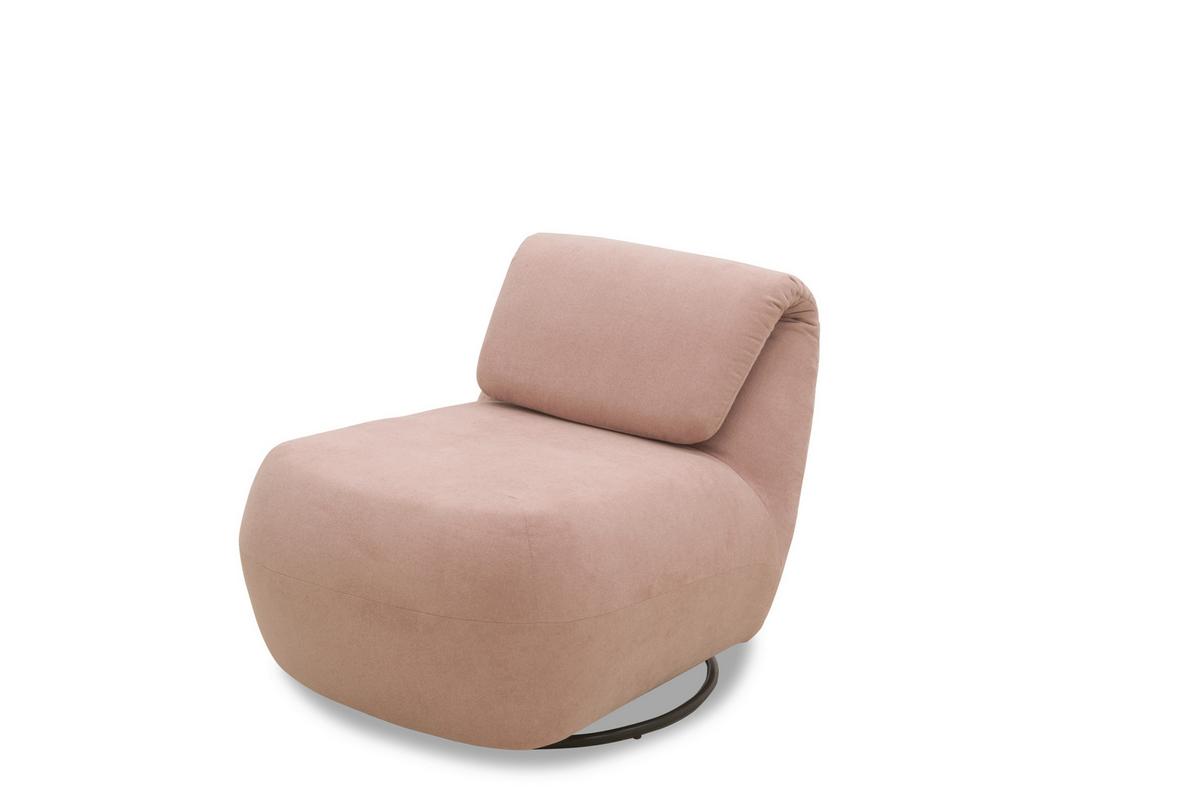 Sessel Rosa B: 68 cm - Schwarz/Rosa, Design, Textil (68/67/88cm) - MID.YOU