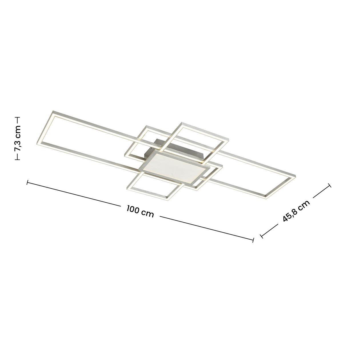 LED-Deckenleuchte Christina 50W 7000lm 3000-6000K dimmbar - Alufarben/Nickelfarben, Basics, Kunststoff/Metall (100/45,8/7,3cm) - Luca Bessoni