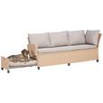 Loungegarnitur 6-Tlg. Porto- Multi, Polyrattan mit Kissen - Hellbraun/Grau, MODERN, Kunststoff/Textil (190/237cm) - Beldano