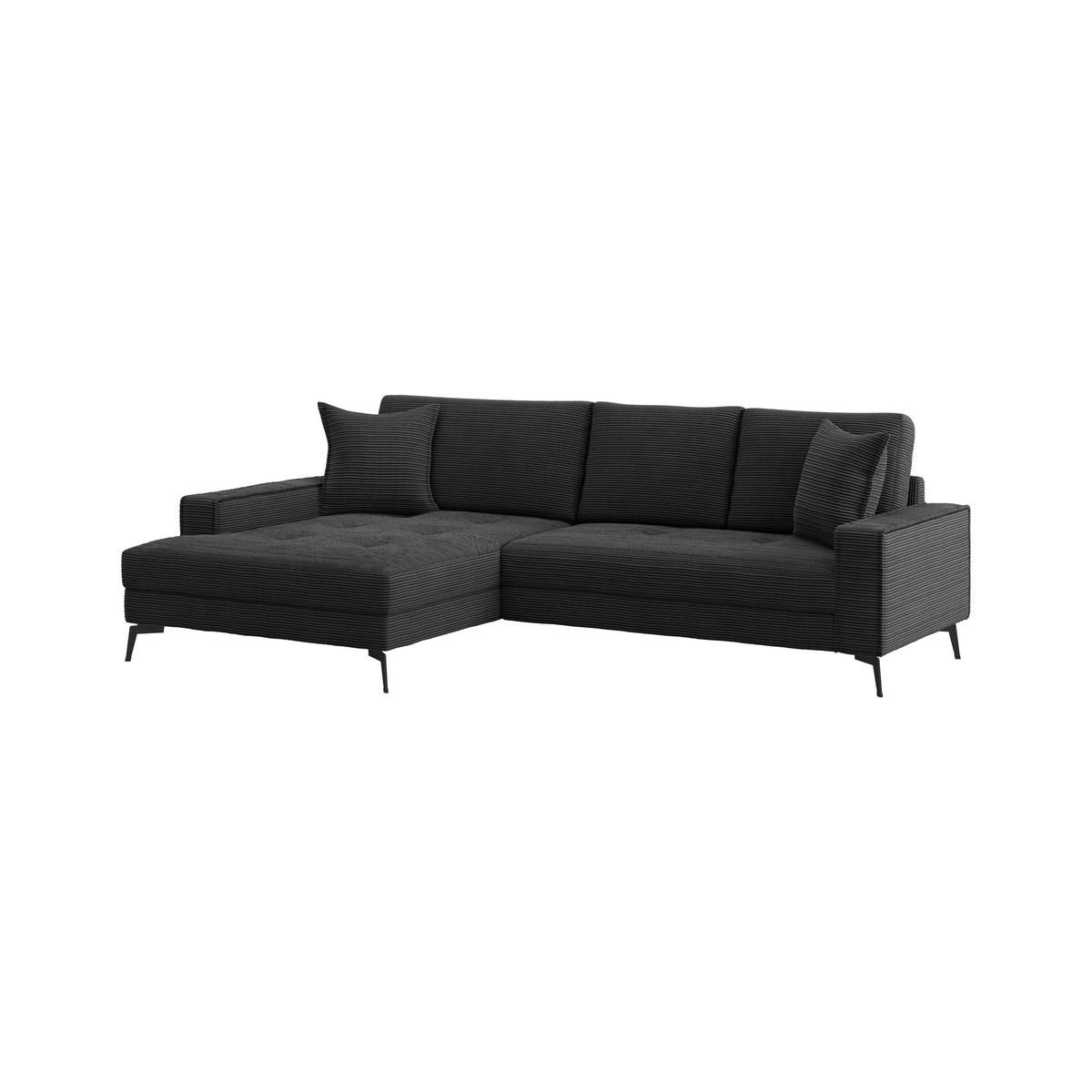 Eckbank Zero Schwarz 173x286 cm - Schwarz, Trend, Textil (173/286cm)