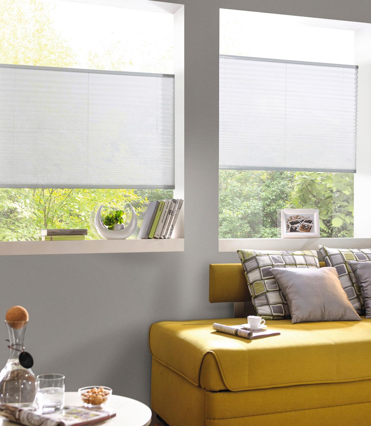 Plissee Free Weiß B: 100 Cm - Hellgrau, Basics, Textil (100/130cm) - Homeware