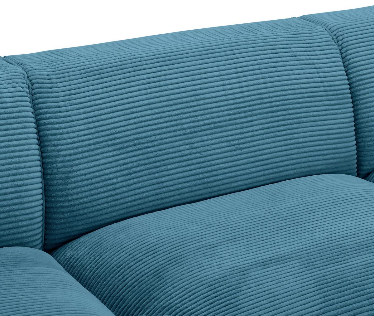 Ecksofa mit Zierkissen Pearl Hellblau 196x303 cm - Schwarz/Hellblau, Design, Textil (196/303cm) - Livetastic