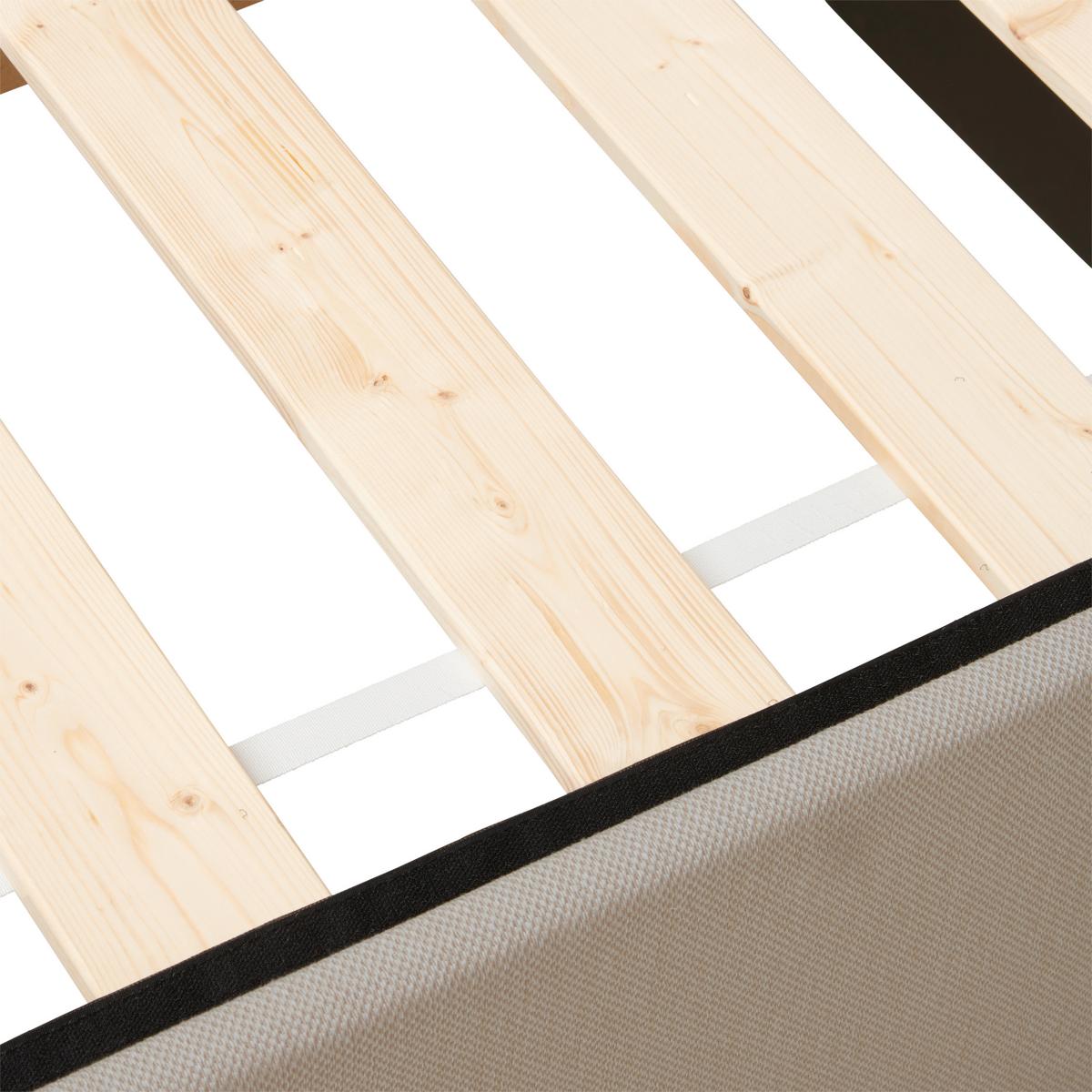 Boxbett Mit Topper 120x200 Cm Anton, Beige - Beige, KONVENTIONELL, Holz/Textil (120/200cm) - P & B