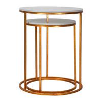 Couchtisch Marble Couple Goldfarben, Weiß B: 63 Cm - Goldfarben/Weiß, Basics, Stein/Metall (63/52/52cm)
