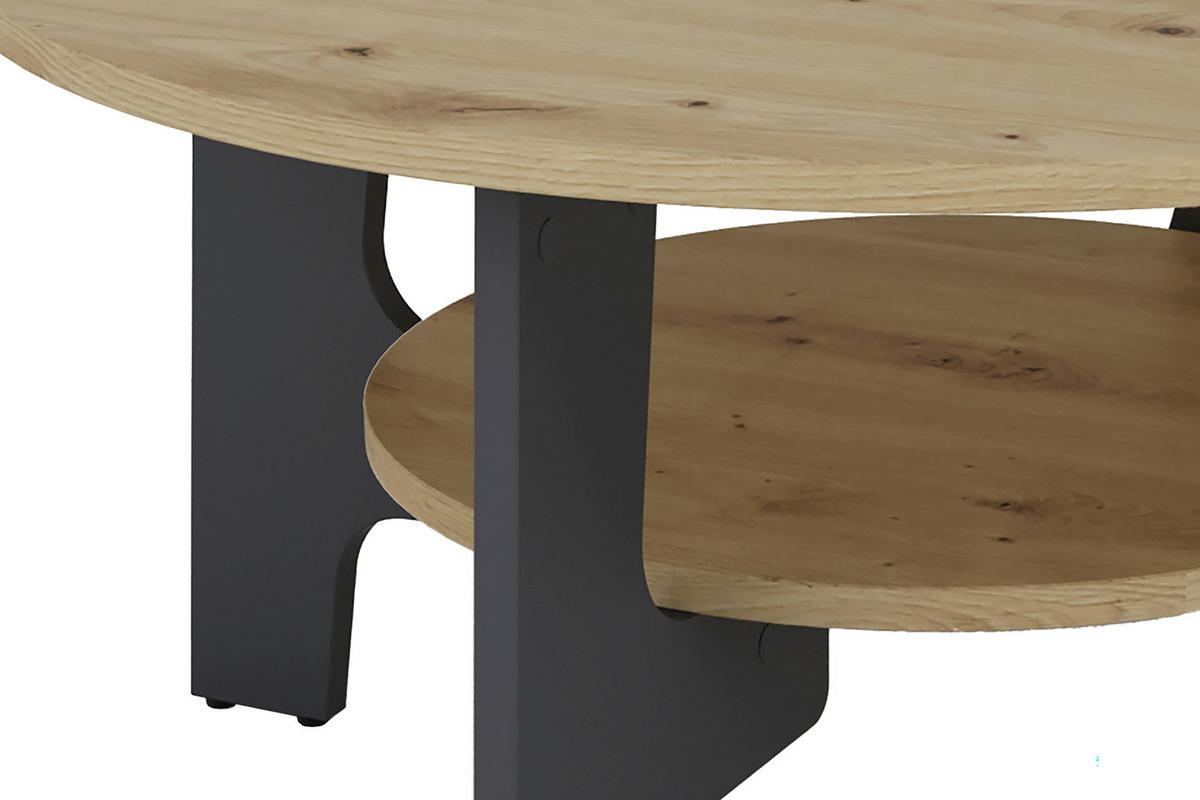Couchtisch Jonny Anthrazit/eiche Artisan - Anthrazit/Eiche Artisan, LIFESTYLE, Holzwerkstoff (80/42,5/80cm) - MID.YOU