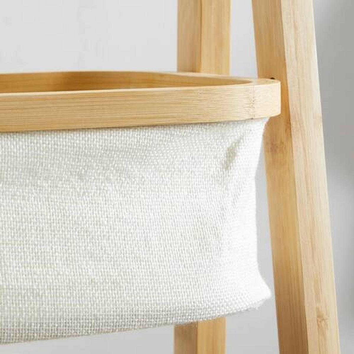 Úložný regál MISAKI krémový - krémová, Modern, drevo/textil (44/35/99cm) - Bessagi Home