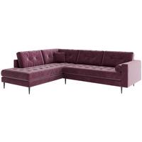 Ecksofa Scott - Edelstahlfarben/Weinrot, Design, Textil (259/205cm) - Livetastic