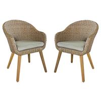 Gartenstuhl-Set Stapelbar Carson Holz, Kunststoff - Taupe/Hellbraun, Basics, Holz/Kunststoff (64/53/76cm) - Gardenson