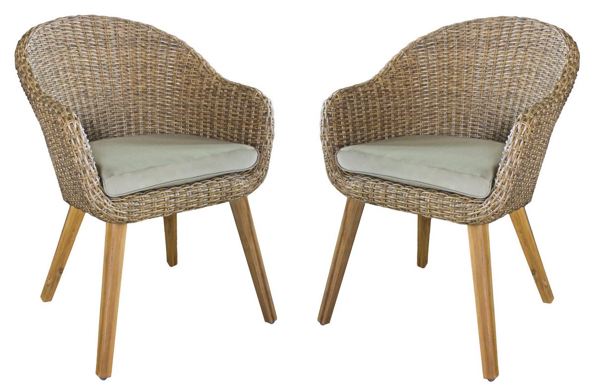 Gartenstuhl-Set Stapelbar Carson Holz, Kunststoff - Taupe/Hellbraun, Basics, Holz/Kunststoff (64/53/76cm) - Gardenson