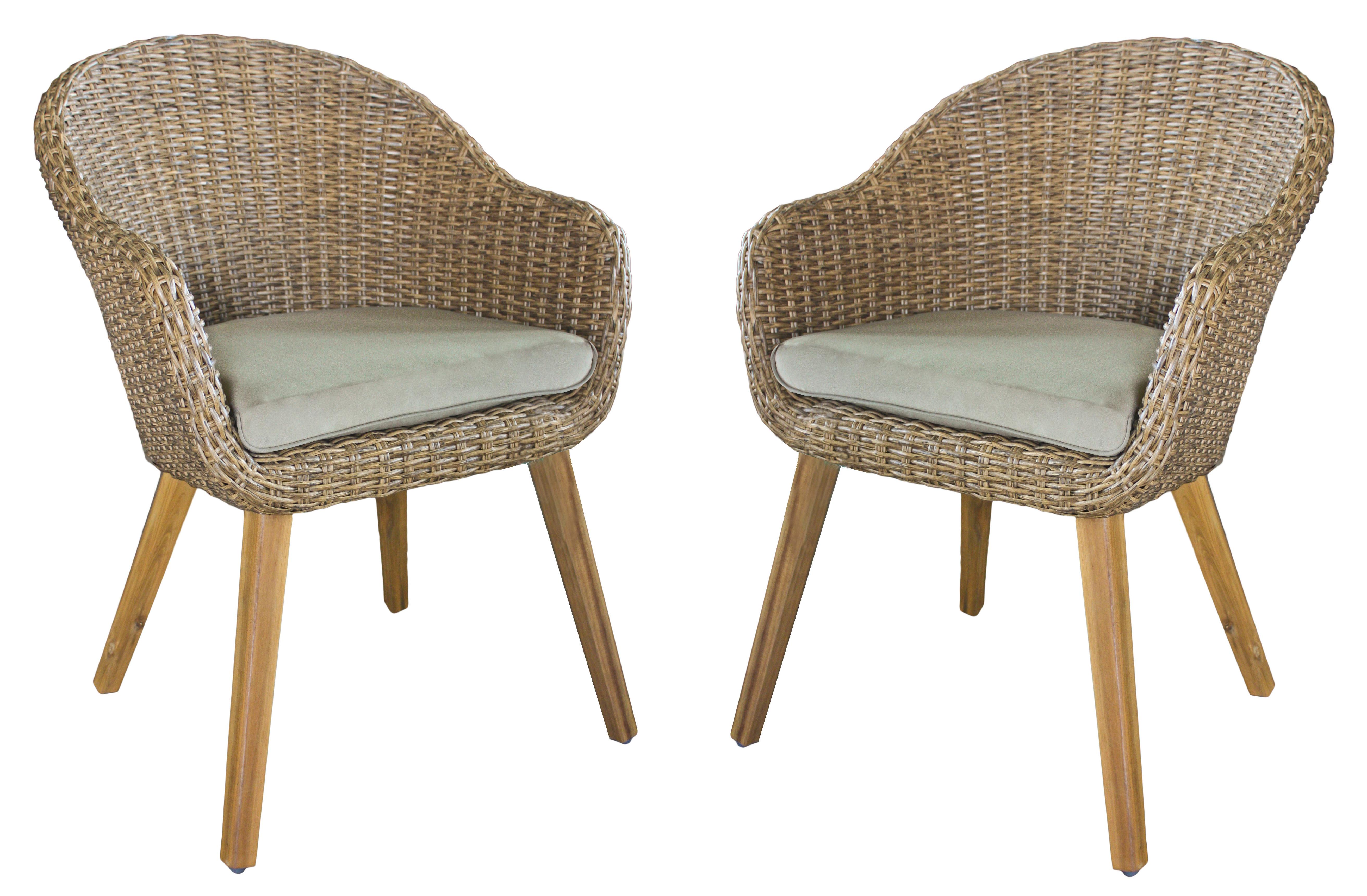Gartenstuhl-Set Stapelbar Carson Holz, Kunststoff