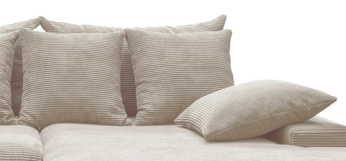 Ecksofa Avellino Beige Cord - Beige/Schwarz, MODERN, Textil (278/200cm) - Livetastic