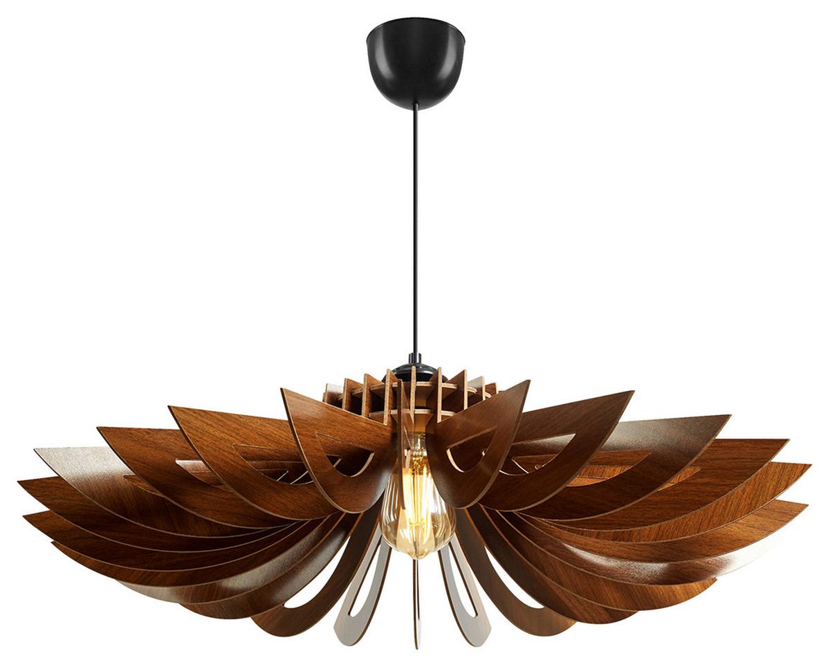 Deckenleuchte, E27 3808007401 - Walnussfarben, Trend, Holz (68/68/50cm) - P & B