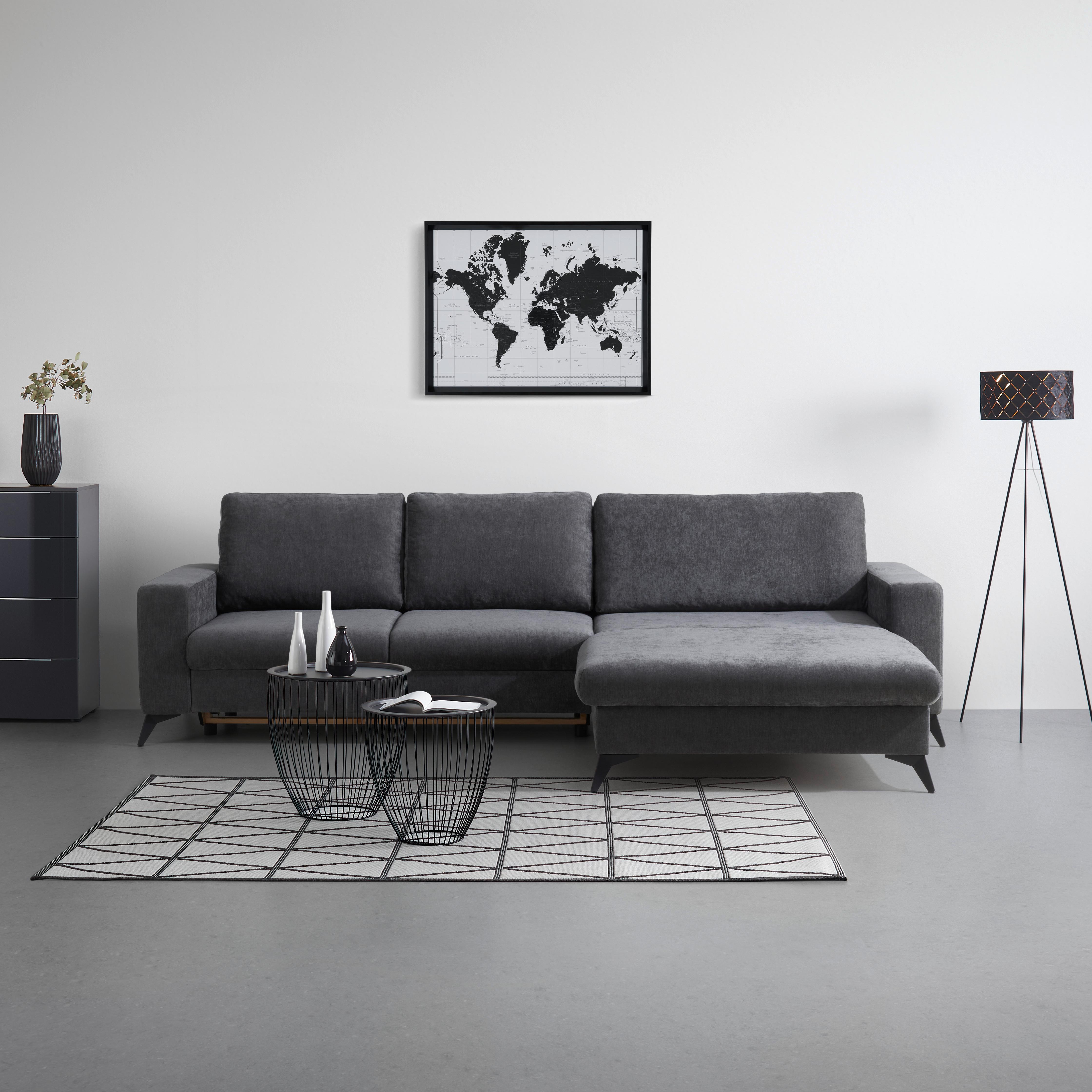 Sedacia súprava SUNNY, sivá, lôžko a úl. priestor - sivá, Modern, textil (290/87/178cm) - Mömax