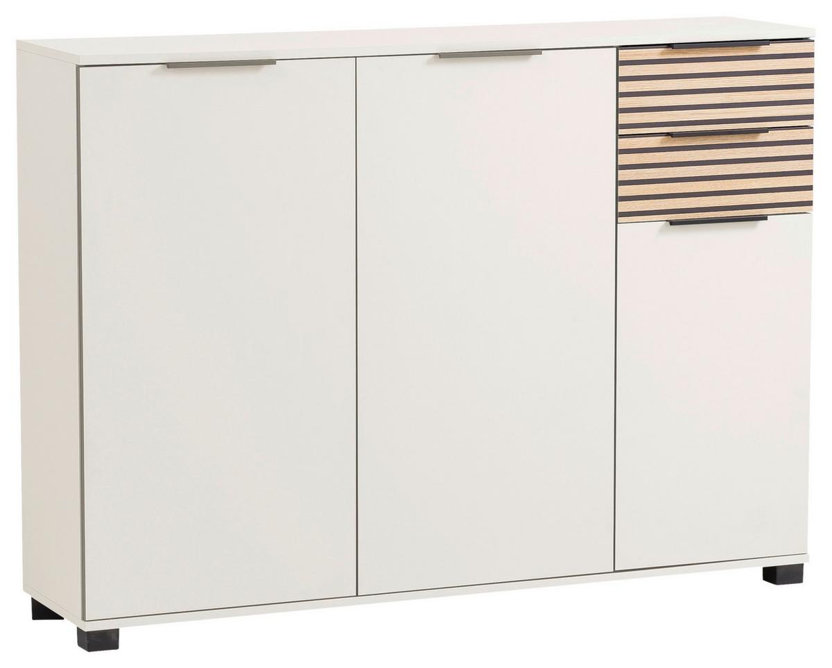 Schuhschrank Alexa 1420 - Eichefarben/Beige, Design, Holzwerkstoff (141,9/105,5/35cm) - MID.YOU