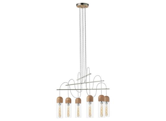 LED-Hängeleuchte Zacharo 1 - Klar/Braun, MODERN, Glas/Holz (70/150cm) LED-Hängeleuchte Zacharo 1 - Klar/Braun, MODERN, Glas/Holz (70/150cm)