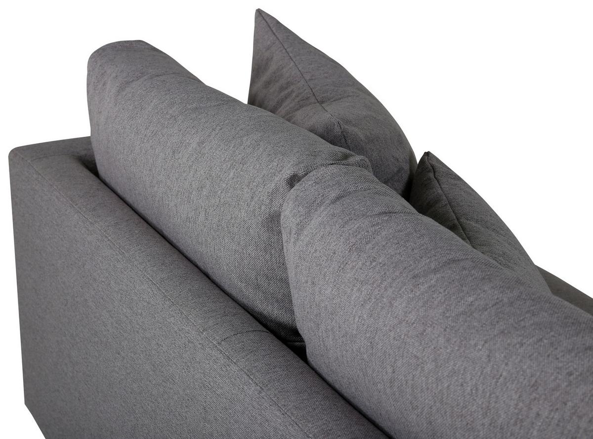 3-Sitzer-Sofa Sofia - Schwarz/Grau, Design, Holz/Kunststoff (260/86/88cm) - Livetastic