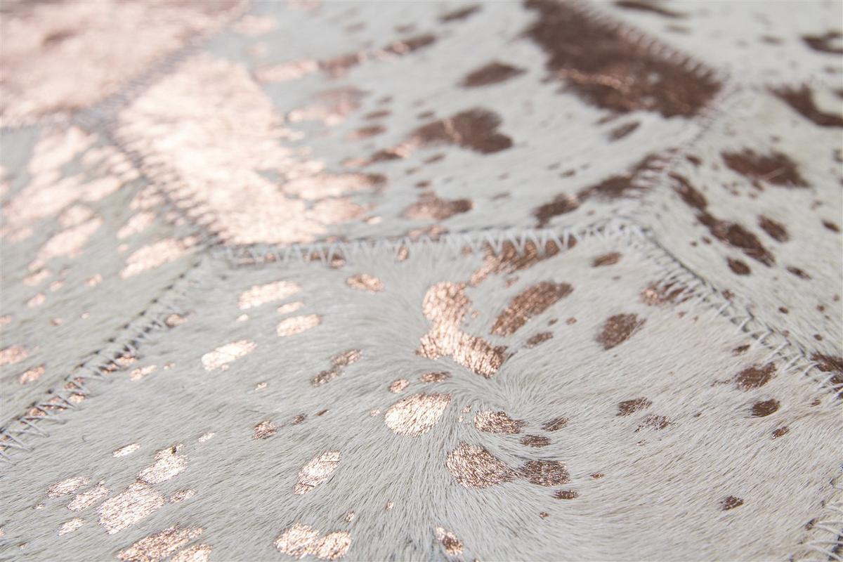 Pouf Dazzle Creme/Chromfarben B:45 cm - Chromfarben/Creme, Design, Leder (45/45/45cm) - Kayoom