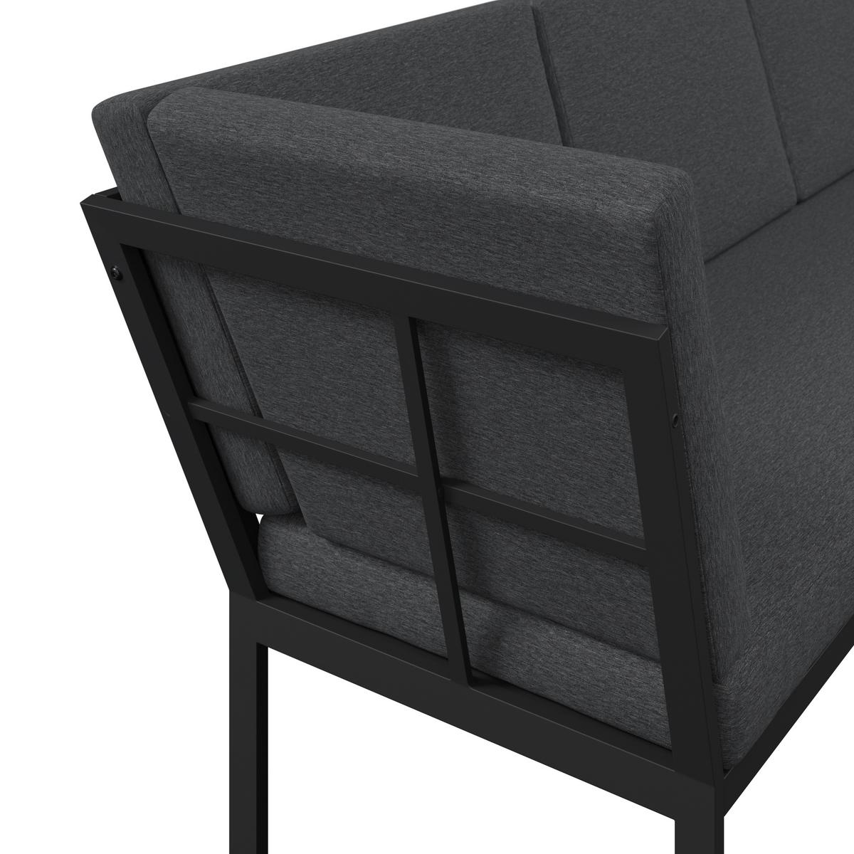 Loungegarnitur Lorca - Anthrazit/Naturfarben, MODERN, Kunststoff/Textil (158/217cm) - Beldano