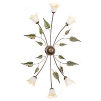 Deckenleuchte 4620/ov6 - Bronzefarben/Olivgrün, Natur, Glas/Metall (65/40/125cm)