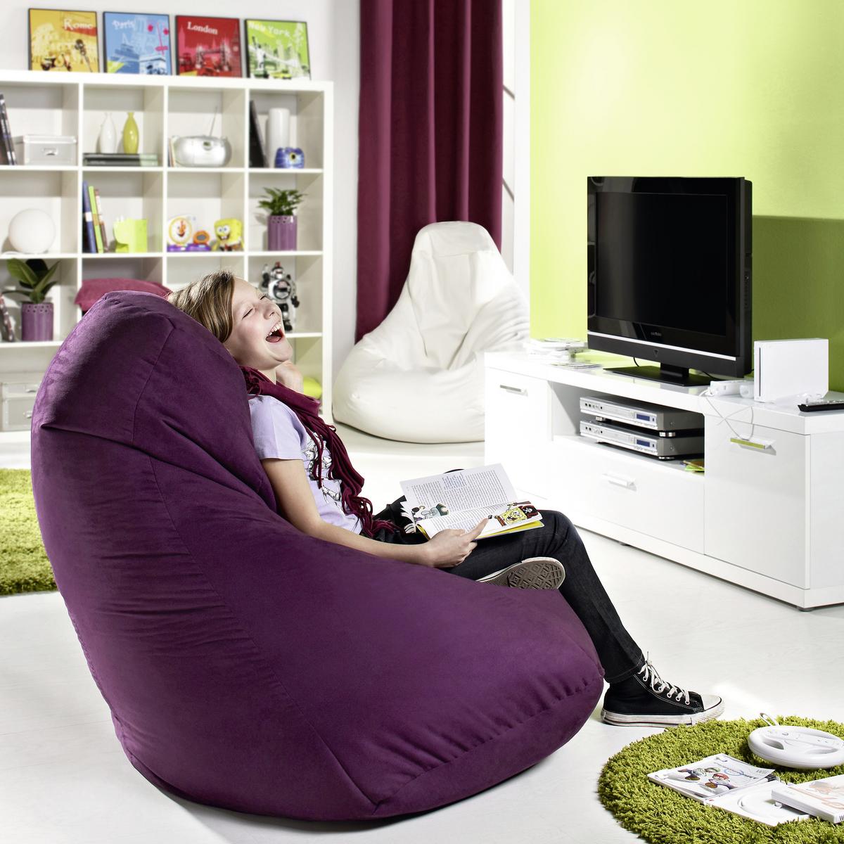 Ülőzsák Verona - lila, textil (90/105/90cm)