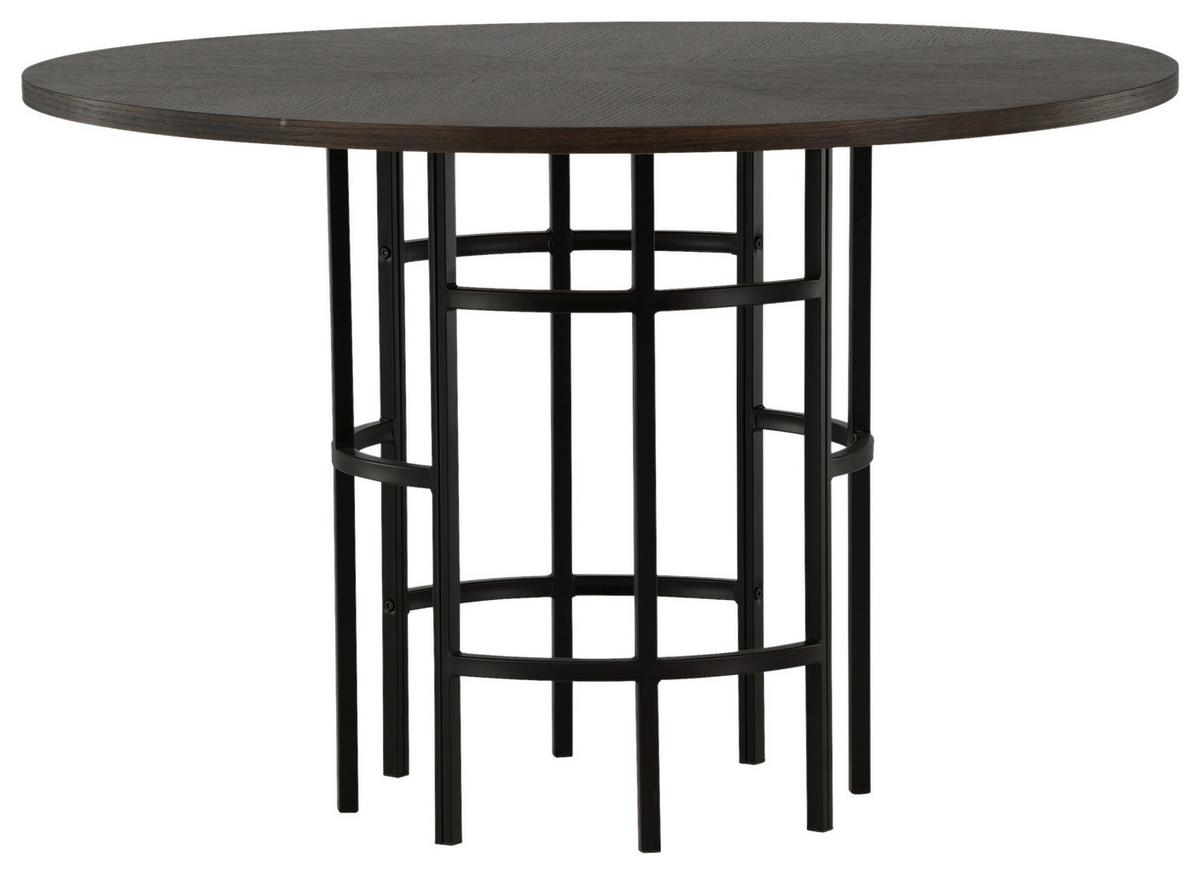 Esstisch Copenhagen - Schwarz/Braun, Design, Holz/Metall (115/115/74cm) - Livetastic