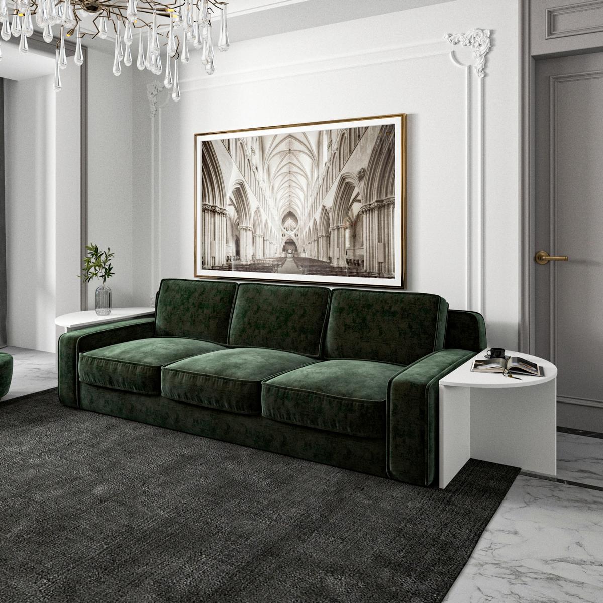 Couchtischset Dolunay Weiß 2-Teilig - Weiß, Design, Holzwerkstoff - Livetastic