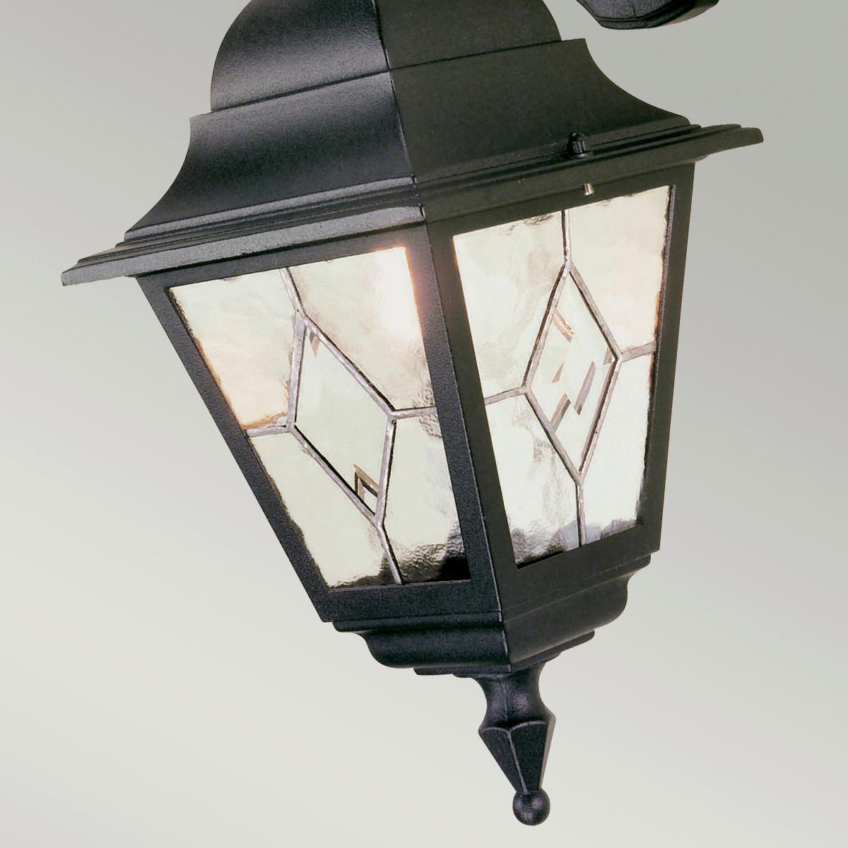 Außenleuchte 100 W Aluminium/Glas, Wandmontage - Schwarz, KONVENTIONELL, Glas/Metall (18.4/45/21.5cm) - Elstead Lighting