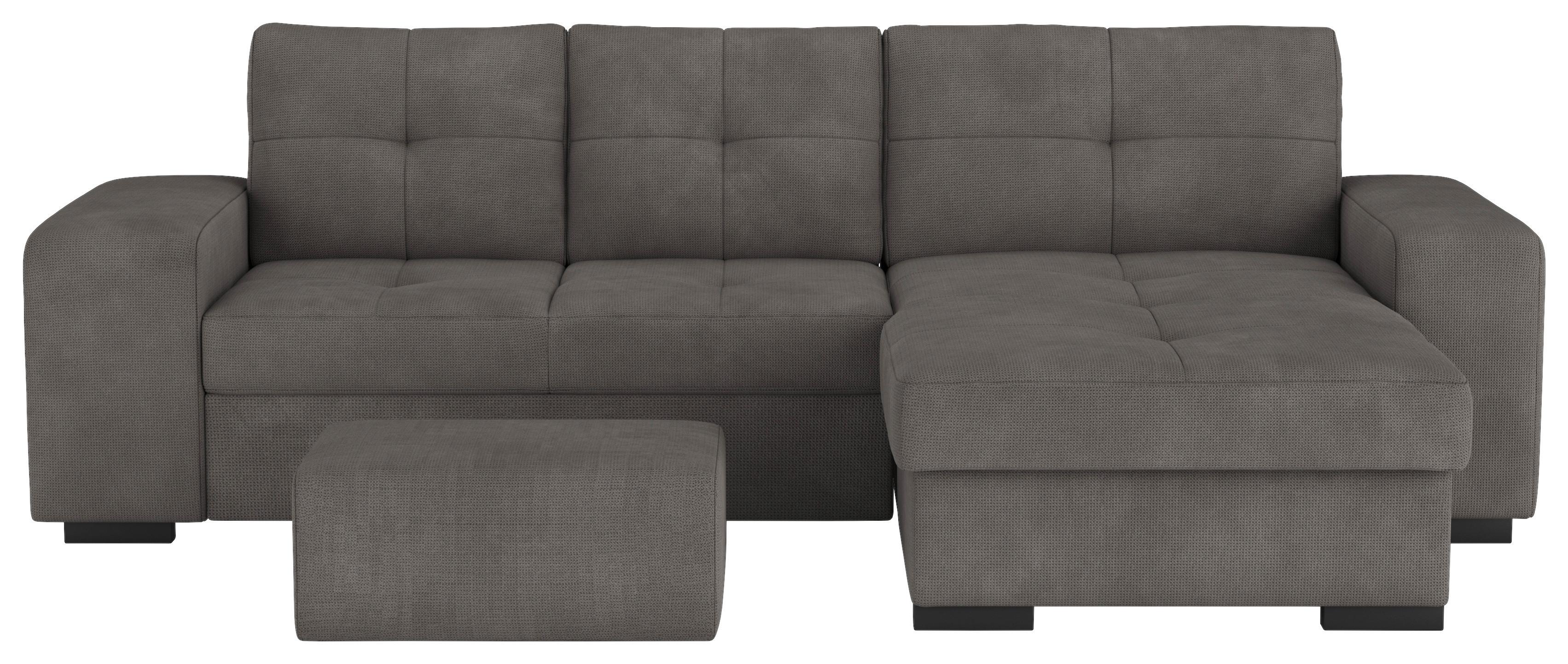 Eckschlafsofa Mattina D. Grau S: 268x156 Cm - Dunkelgrau/Schwarz, MODERN, Textil (268/156cm) - MID.YOU