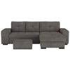 Eckschlafsofa Mattina D. Grau S: 268x156 Cm - Dunkelgrau/Schwarz, MODERN, Textil (268/156cm) - MID.YOU