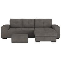 Eckschlafsofa Mattina D. Grau S: 268x156 Cm - Dunkelgrau/Schwarz, MODERN, Textil (268/156cm) - MID.YOU