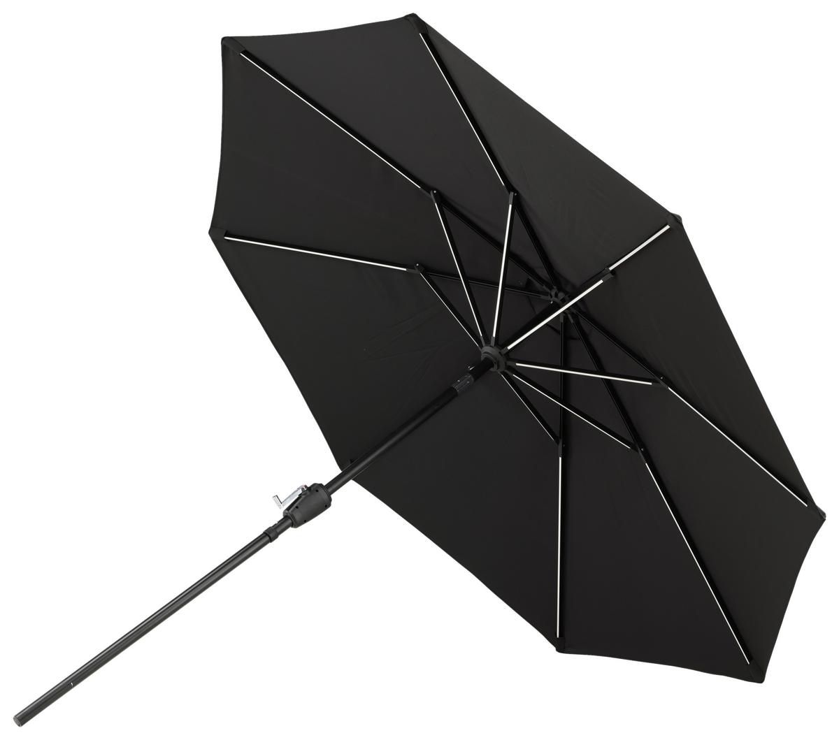 Sonnenschirm Sabal DM: 270cm H: 241cm Schwarz - Schwarz, KONVENTIONELL (270/241/270cm) - Gardenson