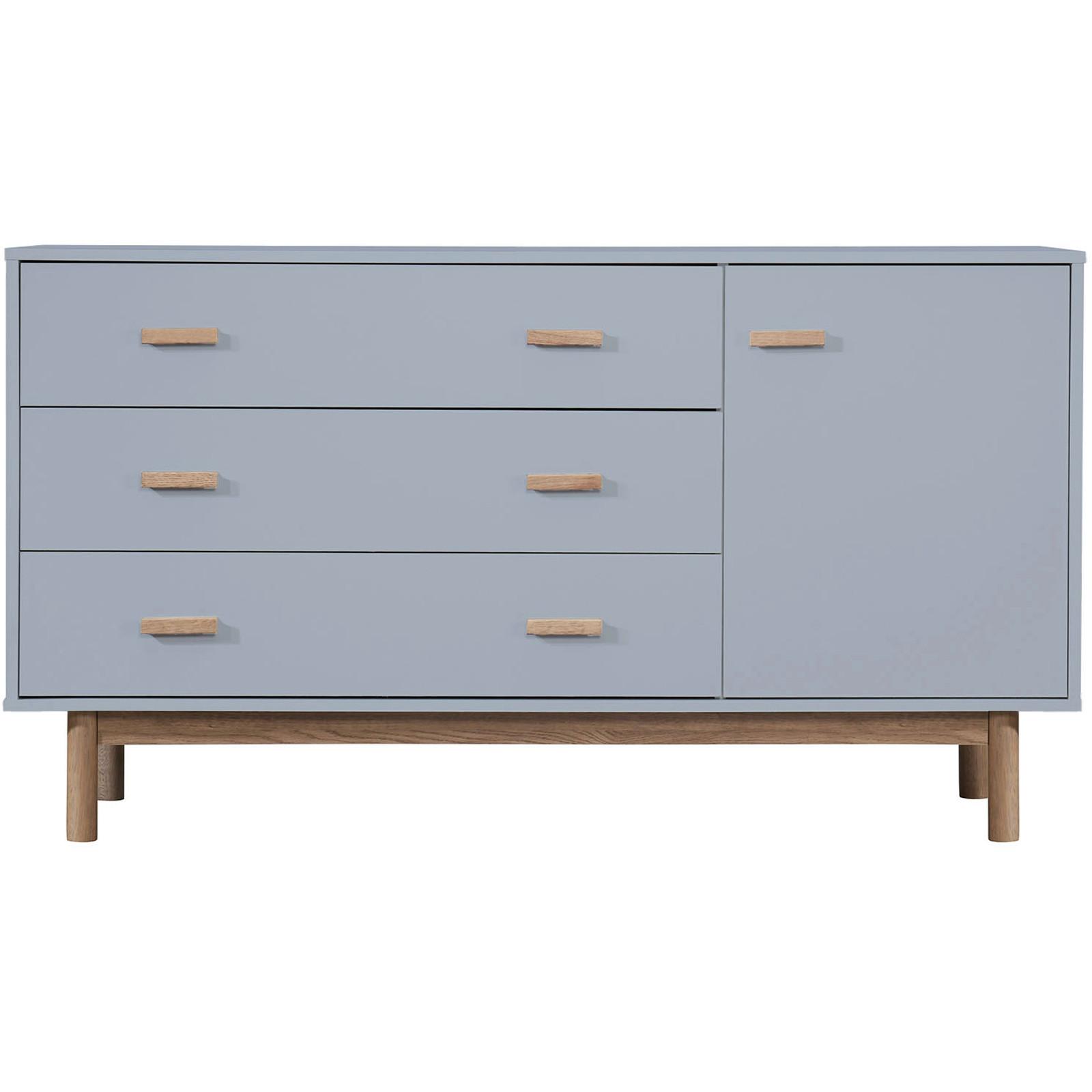 SIDEBOARD Melanie Grau Eichefarben - Eichefarben/Grau, Design, Holzwerkstoff (144/80/44cm) - MID.YOU