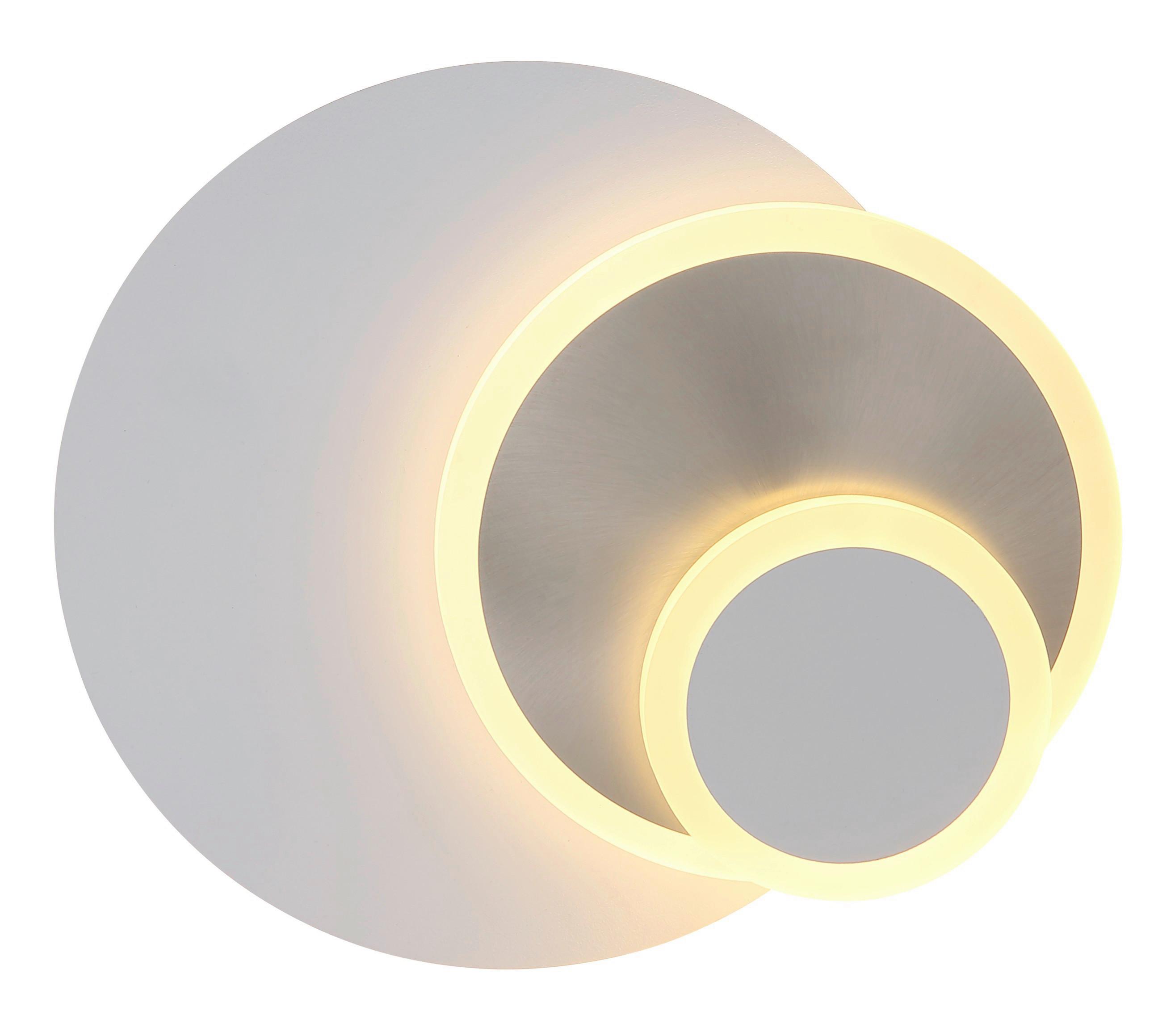 NÁSTENNÉ LED SVIETIDLO ODONELL - biela/niklová, Design, kov/plast (30/23/6,5cm) - Globo