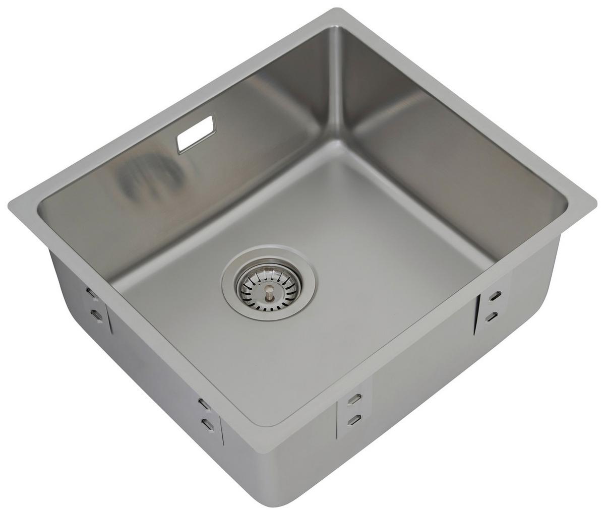 Spüle Respekta Inox Edelstahl Bxt: 49x44 Cm - Edelstahlfarben, Trend, Metall (49/22,5/44cm) - Respekta