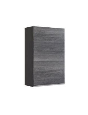 Hängeschrank Arezzo B: 40 cm, Graphit/Eiche Dekor mit Drehtür - Graphitfarben/Silbereichenfarben, Basics, Holzwerkstoff (40/64/20cm) - Held