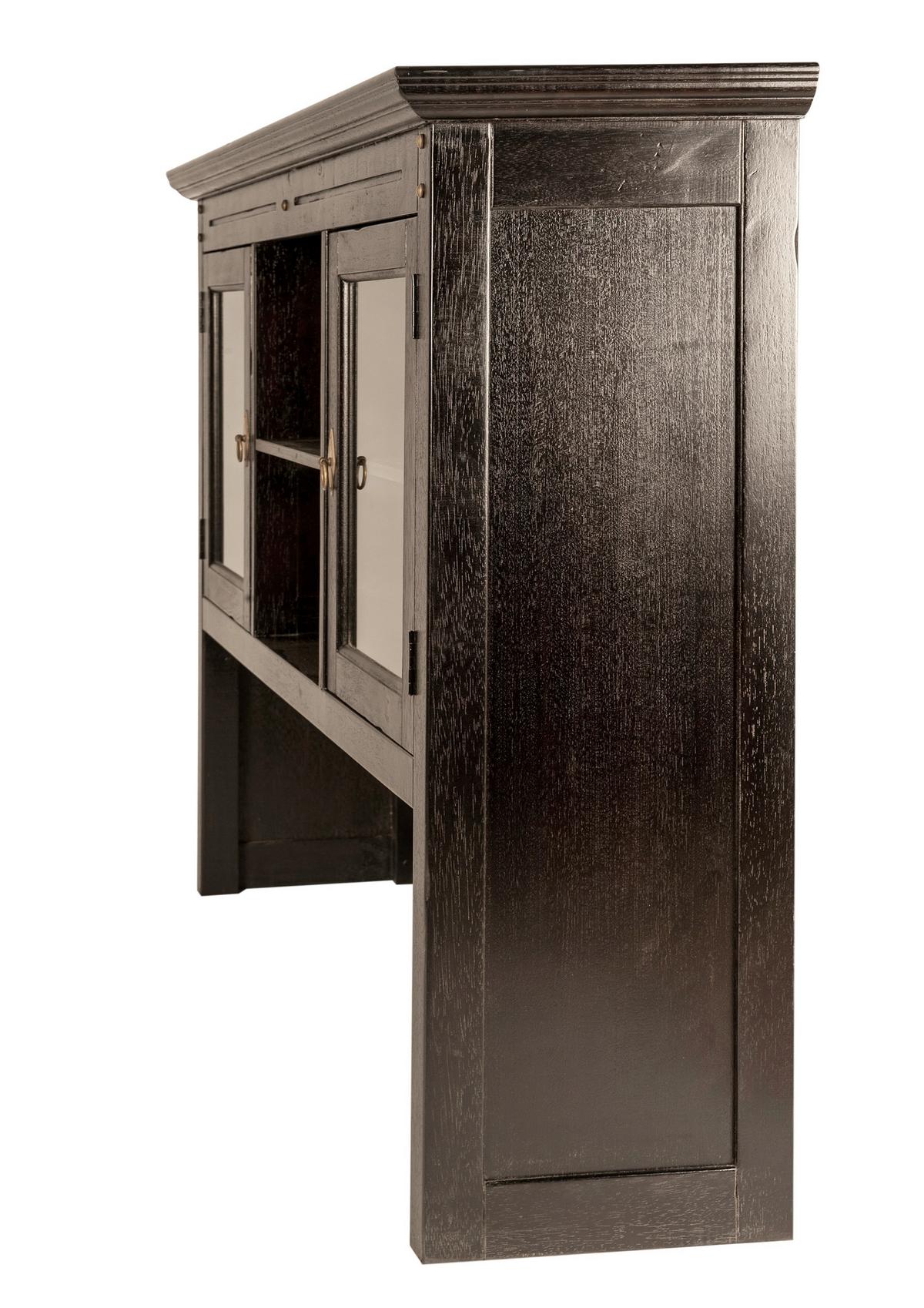 Buffetaufsatz Akazie Antik B: 148cm - Schwarzbraun, Design, Holz (148/110/34cm) - MID.YOU