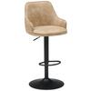 Barhocker Höhenverstellbar Mit Lehne Weda Webstoff Beige - Beige/Schwarz, KONVENTIONELL, Textil/Metall (50/90-111/51cm) - MID.YOU